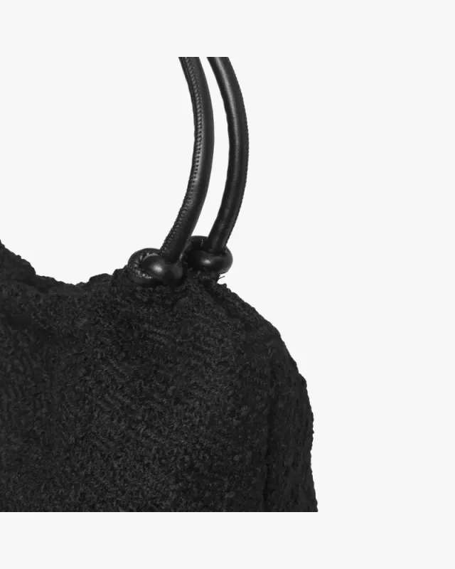 DAY WOOLEN POP SCRUNCH TOTE, BLACK