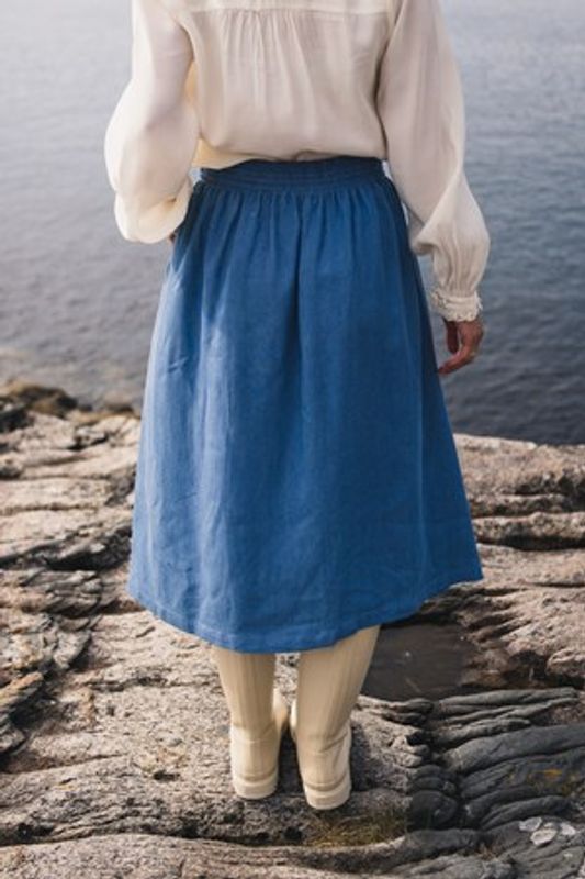 Pernilla HW Skjørt Mid Blue Wash