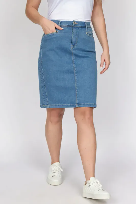 Banoko Denim Skjørt- lys Denim 