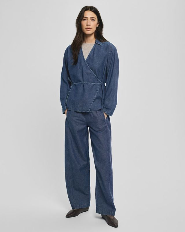 MSCHAniela Wrap Top MID BLUE WASH