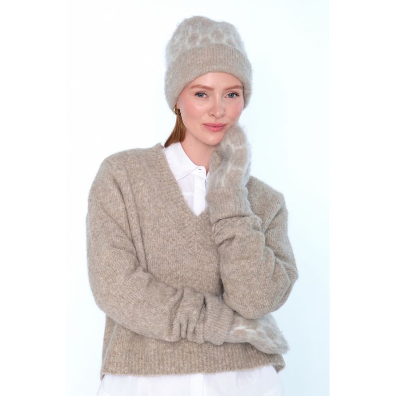 Gera Mittens Light Brown Melange