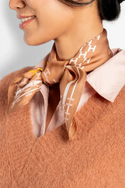 Isadora Silk Scarf Small Mocha Mousse