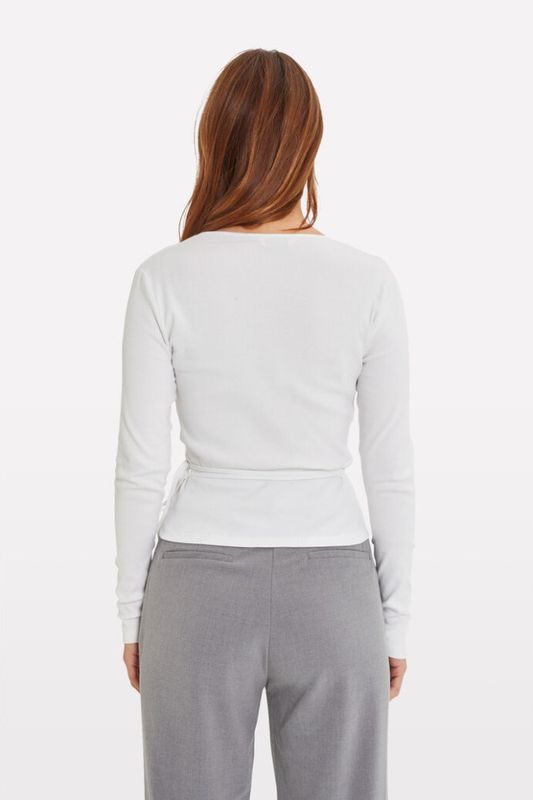 ENALLY LS V-N TEE- Bright White