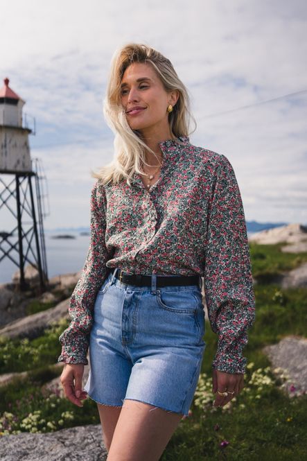 Hovedbilde Astrid Skjorte C Green Flower