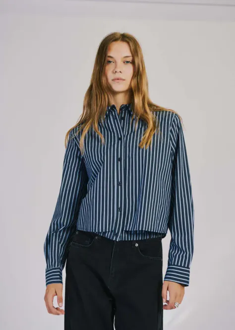 Hovedbilde HOLLY CROPPED SHIRT Blue Stripe